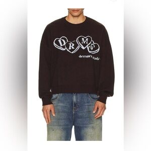 DRMERS CLUB Heart Knit Sweater in Dark Brown